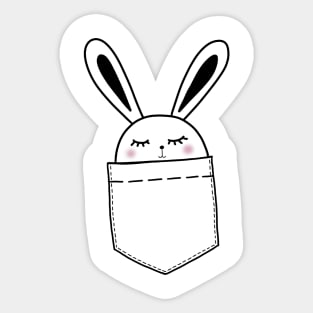 Sweet bunny in a pocket Sticker